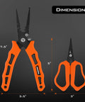 7.5 Inch Braid Scissors And Pliers Set For Saltwater Fishing Line Cutter And Hook Remover Corrosion Resistant Stainless Steel Tool Kit Tough As Nails Fishing Gear For Men Versatile Saltwater And Freshwater Use displaying dimensions