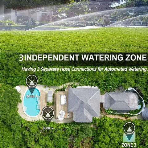 Outdoor Water Timer For Garden Hose With Auto Manual And Rain Delay Modes No Fuss 3 Zone Sprinkler Controller map view