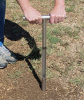 Person using Stainless Steel Soil Sampler Probe With 12 Inch T Handle For Quick Core Sampling In Garden Farm And Lawn Jobs No Fuss Easy Core Tool 304 Stainless Portable And Durable Soil Test Kit For Accurate Results