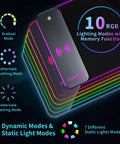 RGB Gaming Mouse Pad With 15W Wireless Charging, Massive 800x300x4mm Desk Mat showing 10 dynamic light modes and charging area