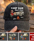 Custom Camping Baseball Cap With Personalized Name Camp Hair Dont Care Design RV Camper Gift For Outdoor Lovers