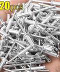 Heavy Duty Aluminum Pop Rivets Kit 120 Pcs Dome Head Blind Rivets M3.2 M4 for Metal DIY Projects and Industrial Use