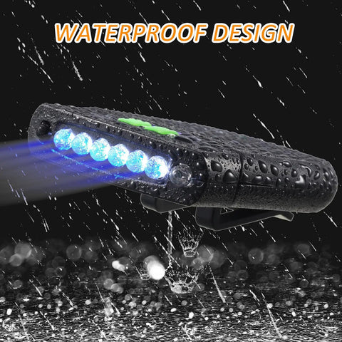 Two Pack USB Rechargeable LED Clip On Cap Lights with Power Level Display Waterproof Hat Clip Flashlights for Fishing Camping and Work, wet in rain