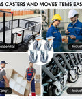 Five Inch Rubber Caster Wheels With Two Swivel And Two Rigid Rollers Non Marking Silent Drive Built Tough Heavy Duty Rigging For Smooth Cruising Upgrades And Top Shelf Reliability Daily in residential and industrial settings.
