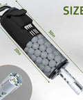 Large Capacity Golf Shag Bag With Detachable Aluminum Tube Ball Retriever Holds Up To 90 Balls, Includes Tee Holders And Accessory Pocket. Dimensions 30in x 20in x 6in.