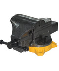 Heavy Duty 6 Inch Bench Vise With 270 Degree Swivel Base Cast Iron Construction Anvil Horn And Permanent Pipe Jaws side view