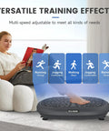 Person using FitMaxx 3D XL Vibration Plate Exercise Machine for a full body workout with acupressure surface and loop bands
