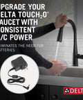 AC Power Supply For Touch2O Faucets With VoiceIQ Replaces Battery Pack Grounded Plug For Safe Reliable Operation Easy Install