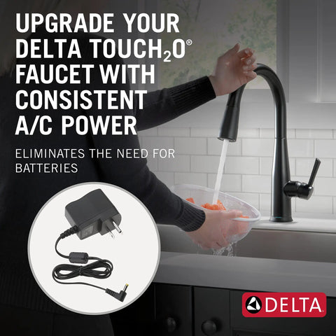 AC Power Supply For Touch2O Faucets With VoiceIQ Replaces Battery Pack Grounded Plug For Safe Reliable Operation Easy Install