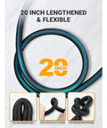 Heavy Duty 20 Inch Tire Inflator Hose With Self Locking Air Chuck Quick Release Button, 20-inch braided flexible hose
