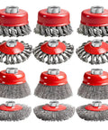 12 Pack Wire Wheel Set For Angle Grinder With 5/8-11 UNC Thread, Heavy Duty Rust Removal, Paint Stripping, And Wood Polishing Kit