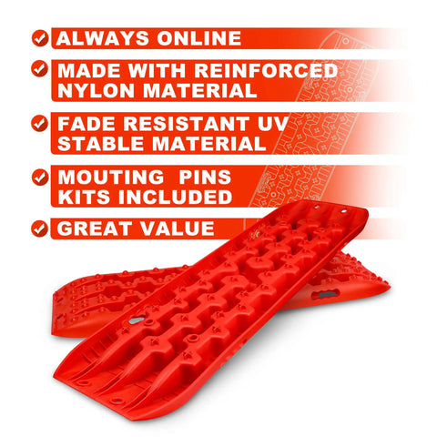Recovery Traction Tracks for 4WD SUVs and Trucks, Mud Sand Snow Off Road Mats with reinforced nylon material, 41.7 x 12.2 in