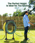 Heavy Duty Garden Hose Holder For Two 151 Foot Hoses With Stable Freestanding Base Rustproof Metal Hose Stand