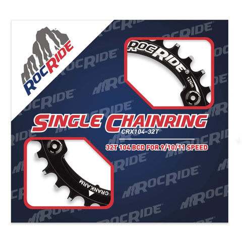 Narrow Wide Chainring 104 BCD For 9 Speed 10 Speed 11 Speed With 4 Bolts Lightweight 7075 T6 Aluminum 40g close-up image.