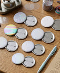160 Pcs Colorful Holographic Badge Film For Button Makers 58mm Two And A Quarter Inch Glittery Protective Films with 8 styles