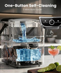No Sweat Countertop Nugget Ice Maker Grinds Out 35 Pounds Of Smooth Crushed Pebble Ice Daily With Lightning Fast Five Minute Batches And A Roomy Built In Water Reservoir, featuring self-cleaning water flow.