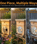 Collage of beehives using Two Pack Galvanized Iron Bee Hive Entrance Discs For Beekeeping Nuc Box Entrance Reducers 4.92 Inch Diameter
