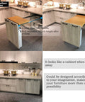 Beefy Full Extension Table Slide 50 Inch Heavy Duty Aluminum Sliding Rail With Wheels Cabinet Extension in Kitchen Island