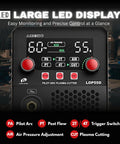 Dual Voltage Plasma Cutter 55A Portable With Non Touch Pilot Arc LED Panel large LED display for precise monitoring