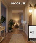 Detached Motion Sensor Light Bulb Kit With Split Design 60W Equivalent A19 LED 6000K Daylight White wall sconce in indoor hallway