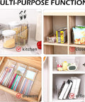 Total Game Changer Clear Plastic Storage Bins Eight Pack Of See Through Pantry Organizers And Fridge Containers used in kitchen, closet, drawers, and offices.