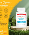 Front view of Brain Basics Opti Lithium Plus bottle with Lithium Orotate Brain Support Supplement With Enhanced Nutrient Absorption.
