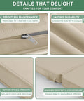 Outdoor Dining Chair Cushions 4 Pack High Back Water Resistant Patio Seat Cushions With Ties Removable Covers Non Slip Bottom For Garden Lawn Porch Furniture 44 By 20 Inches Cream showing zipper and fabric close-up