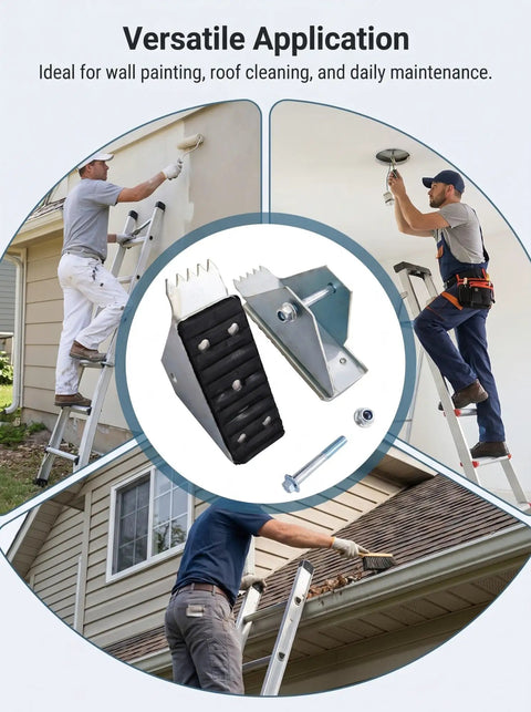 Anti Skid Ladder Feet Replacement Shoes Kit For Extension Ladders in use for home maintenance and roofing projects