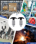Two Pack Spring Loaded T Handle Pull Knobs With Badass Grip Built Tough As Nails For Welding Tables And Garage Shelves Locking Steel Shank Shock Proof Plastic Design Half Shank 3 15 Inches Long in various uses like shelving, fitness, and welding.