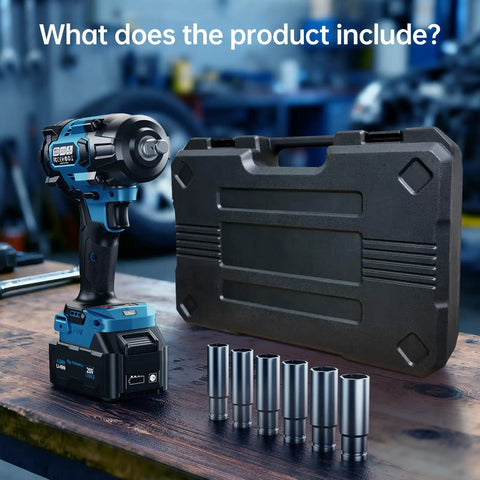 Tilswall 20V Cordless Impact Wrench 1/2 Inch, 900Nm Max Torque And 2500 Rpm, Electric Drill With Fast Charger And Battery For Cars Trucks And Home Mechanics Super Duper Efficiency