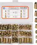Durable Zinc Alloy Threaded Wood Inserts Kit 150 Pieces Hex Socket Flanged Nuts M4 M5 M6 M8 M10 For Softwood Projects Built To Last