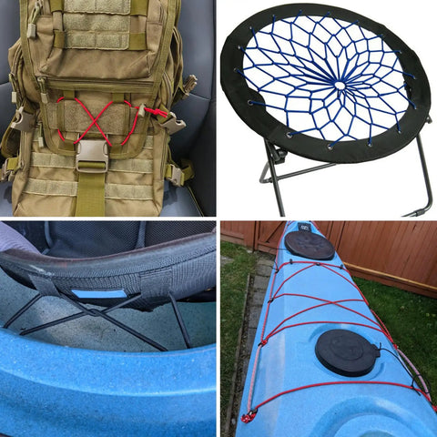 Bungee Shock Cord One Quarter Inch Diameter 50 Ft Length Real Rubber UV Resistant Elastic Rope for outdoor gear securing
