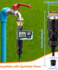 Copper Drip Irrigation Faucet Adapter Kit For Home Gardens With 25 PSI Backflow Preventer and Digital Timer Setup