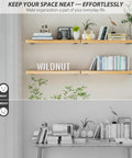 Set Of 6 8 Inch Heavy Duty Hidden L Shelf Brackets For Floating Shelves Supports Up To 200 Pounds With Rustic Industrial Black Iron Finish Durable Steel Construction For Easy Mounting And Modern Home Or Workshop Use enhancing a tidy workspace.