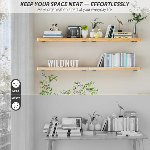 Set Of 6 8 Inch Heavy Duty Hidden L Shelf Brackets For Floating Shelves Supports Up To 200 Pounds With Rustic Industrial Black Iron Finish Durable Steel Construction For Easy Mounting And Modern Home Or Workshop Use enhancing a tidy workspace.