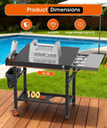 Heavy Duty Pizza Oven Table With Topping Station On Wheels Gigantic Countertop Cart For Large Pizzas And Outdoor Grillin Fits Big Ovens And Most Cart Sizes Easy Assembly Stable Stand For Parties near pool with dimensions