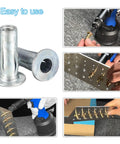 Beefed-Up Heavy Duty 1/4-20 Multi Grip Rivet Nuts Set, showing threaded insert applications in metal panels