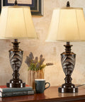 Farmhouse Table Lamp Set Of 2 With 3 Way Dimming Vintage Bedside Lamps With USB Ports And Included LED Bulbs For Bedroom Or Living Room End Tables No Fuss USB Charging For Cabin Decor