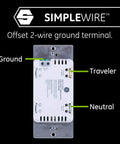 Back view of Z Wave Smart Toggle Light Switch With Quickfit And Simplewire Tech Makes Install A Breeze And Super Reliable