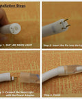 Installation steps for 360 Degree LED Neon Rope Light Pink 65.6ft Waterproof Neon Strip With Remote Dimming 110-120V