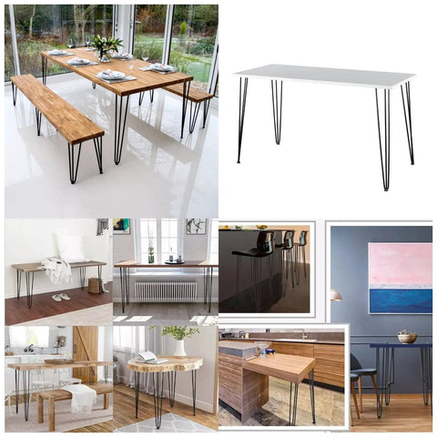 30 Inch Heavy Duty Hairpin Table Legs Set Of 4 With Black Powder Coat Finish For DIY Desks Tables Dining Countertops And Kitchen Surfaces Industrial Modern Hairpin Furniture Legs