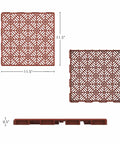 30-Pack Interlocking Deck Tiles for Outdoor Flooring in Terracotta - tile dimensions and polypropylene material