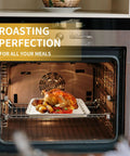 Chicken roasting in oven on 40 Pack Disposable Aluminum Broiler Pans, 13.38 by 8.81 by 1.06 Inches, Thick Aluminum Foil