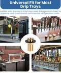 Heavy Duty Brass Drip Tray Drain Assembly With Self Draining Kit And Half Inch Outlet shown in bar setup with beer taps and drinks.