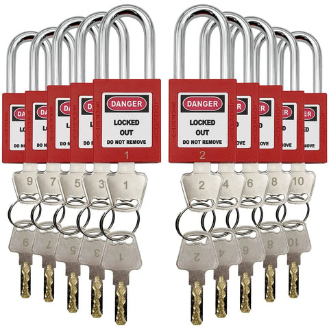 Lockout Tagout Safety Padlocks Kit with Two Keys for Differently Keyed Loto Locks to Keep OSHA Compliant Lockout Stations Safe