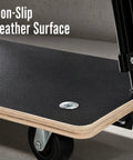 Heavy Duty 440lb Moving Dolly With Telescopic Handle, 3 Inch Non Slip Wheels, Phenolic Plywood Construction For Stable Transport Of Pianos, Washers, Sofas And Large Furniture, close-up of non-slip leather surface