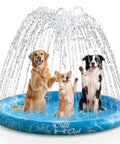 Ultimate Outdoor Dog Splash Pad For Summer Fun 59 Inch Anti Slip Sprinkler Pool Water Play Mat For Pets With Easy Setup