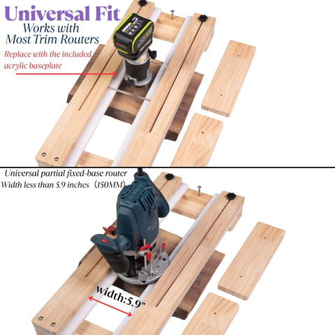 Router Sled Flattening Jig For Wood Slabs And Epoxy Tables, Adjustable Planing Sled Kit with trim routers fitted on wooden sled