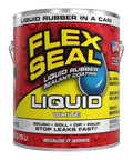 Liquid Rubber Coating Sealant For Waterproof, Flexible Protection On Roofs, Basements, RVs, Campers, Trailers, Marine Surfaces And Masonry White One Gallon With UV Resistant Breathable Finish And Easy Brush Or Pour Application container front view