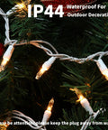 100 Count Clear White Wire UL Listed Connectable Warm White String Lights on Christmas Tree, Waterproof for Outdoor